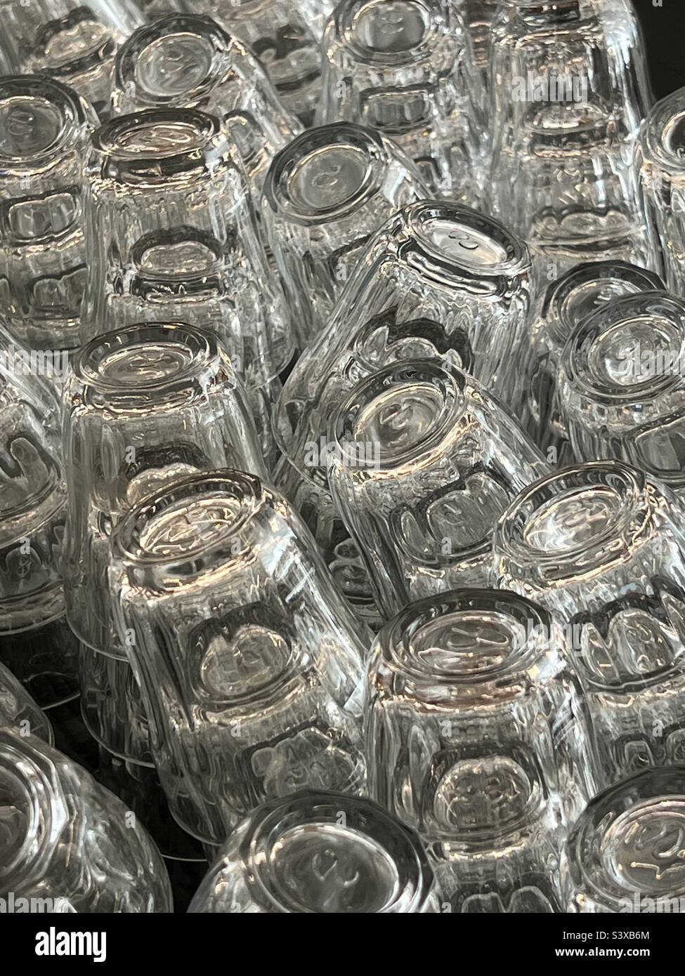 Washed glasses at the bar - Smartphone Captured Stock Image