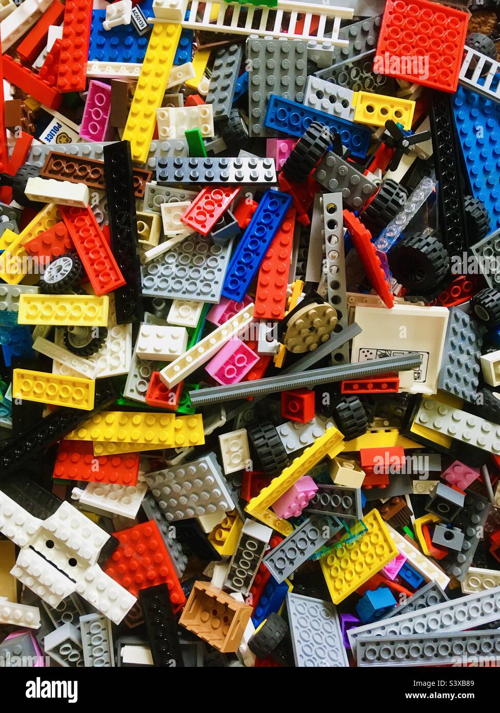 Pile of mixed LEGO bricks - Smartphone Captured Stock Image
