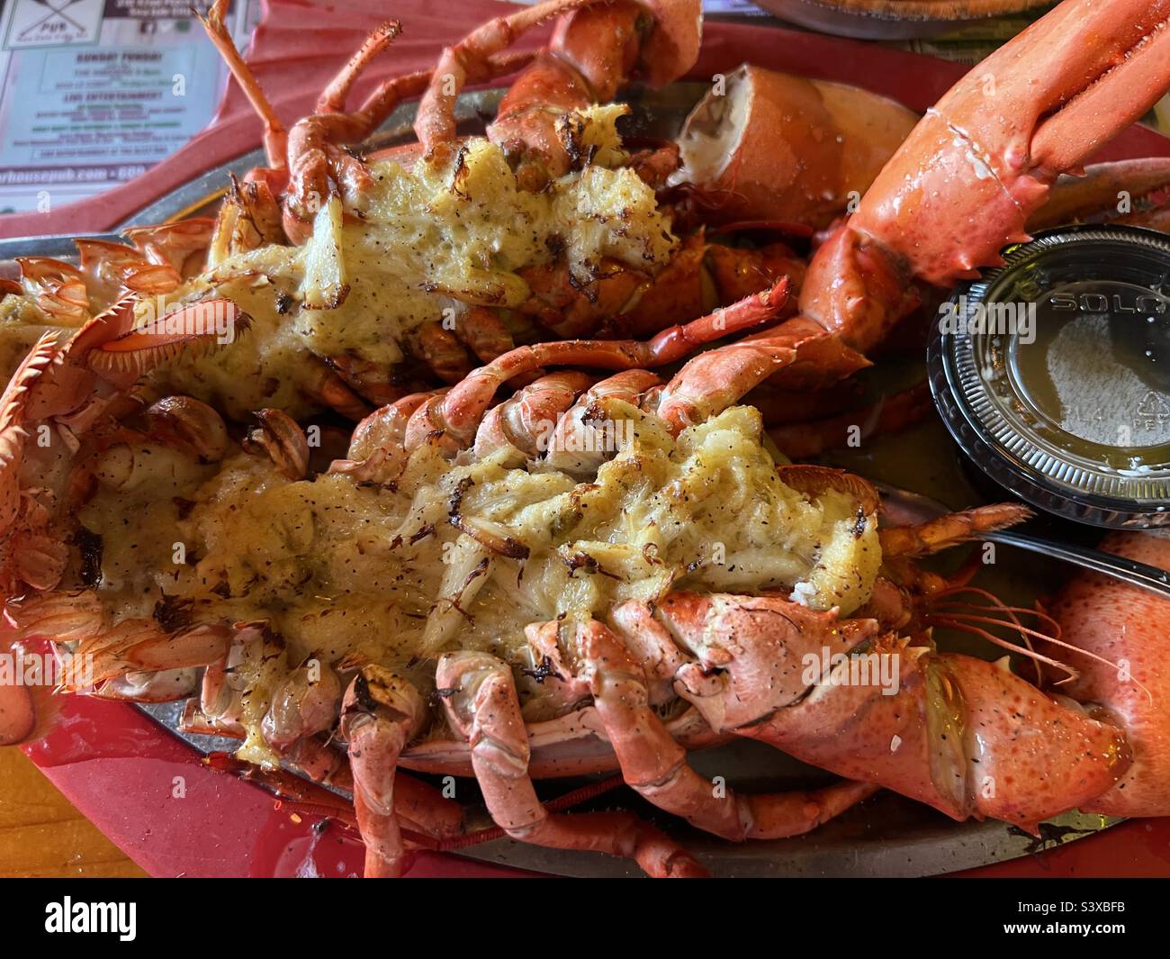 Stuffed lobster dinner Stock Photo Alamy