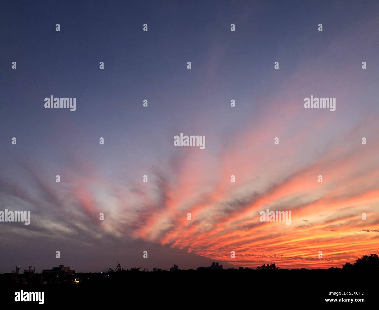 Beautiful sunset sky. Stock Photo