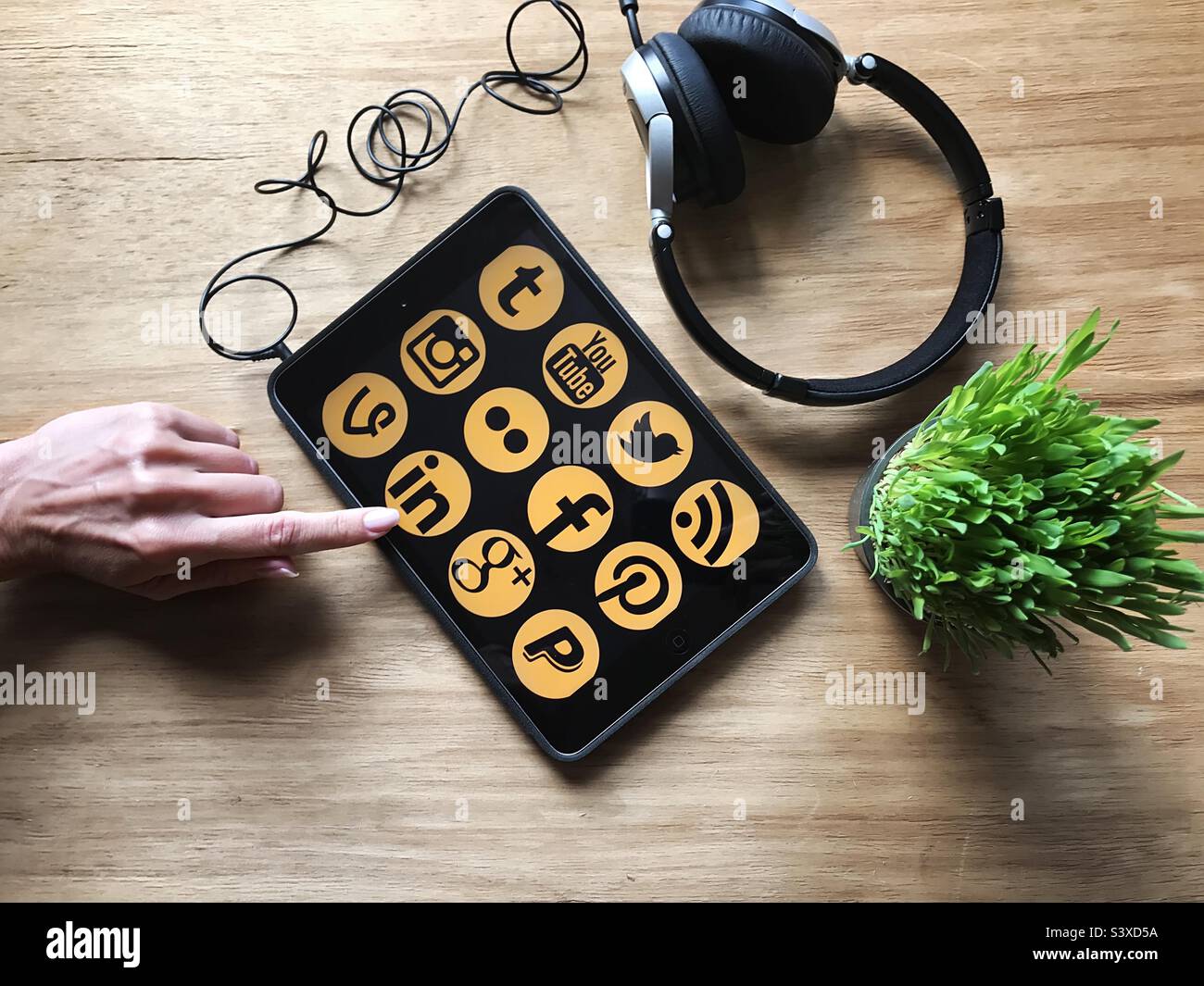 Using social media - Smartphone Captured Stock Image