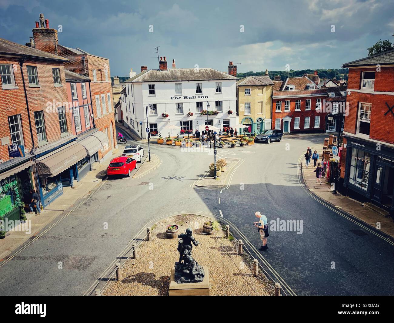 Market Hill Woodbridge Suffolk England - Smartphone Captured Stock Image