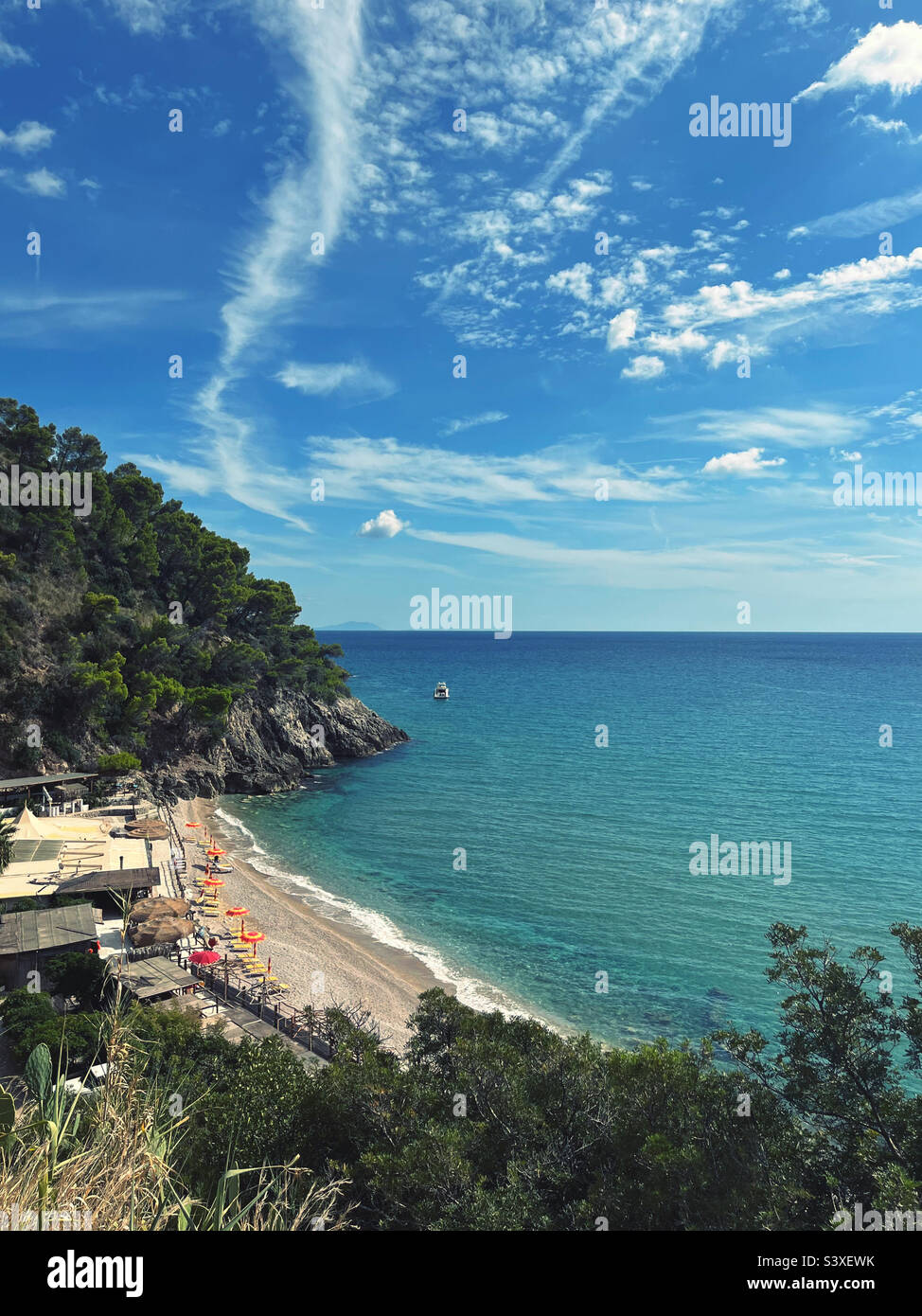 View of Spiaggia delle Bambole, Sperlonga, Italy. Stock Photo