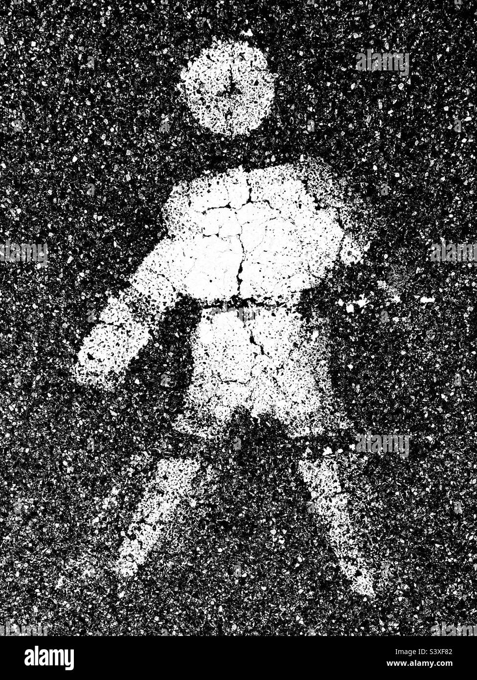 road sign person man victim white black concept design graphic symbol - Smartphone Captured Stock Image