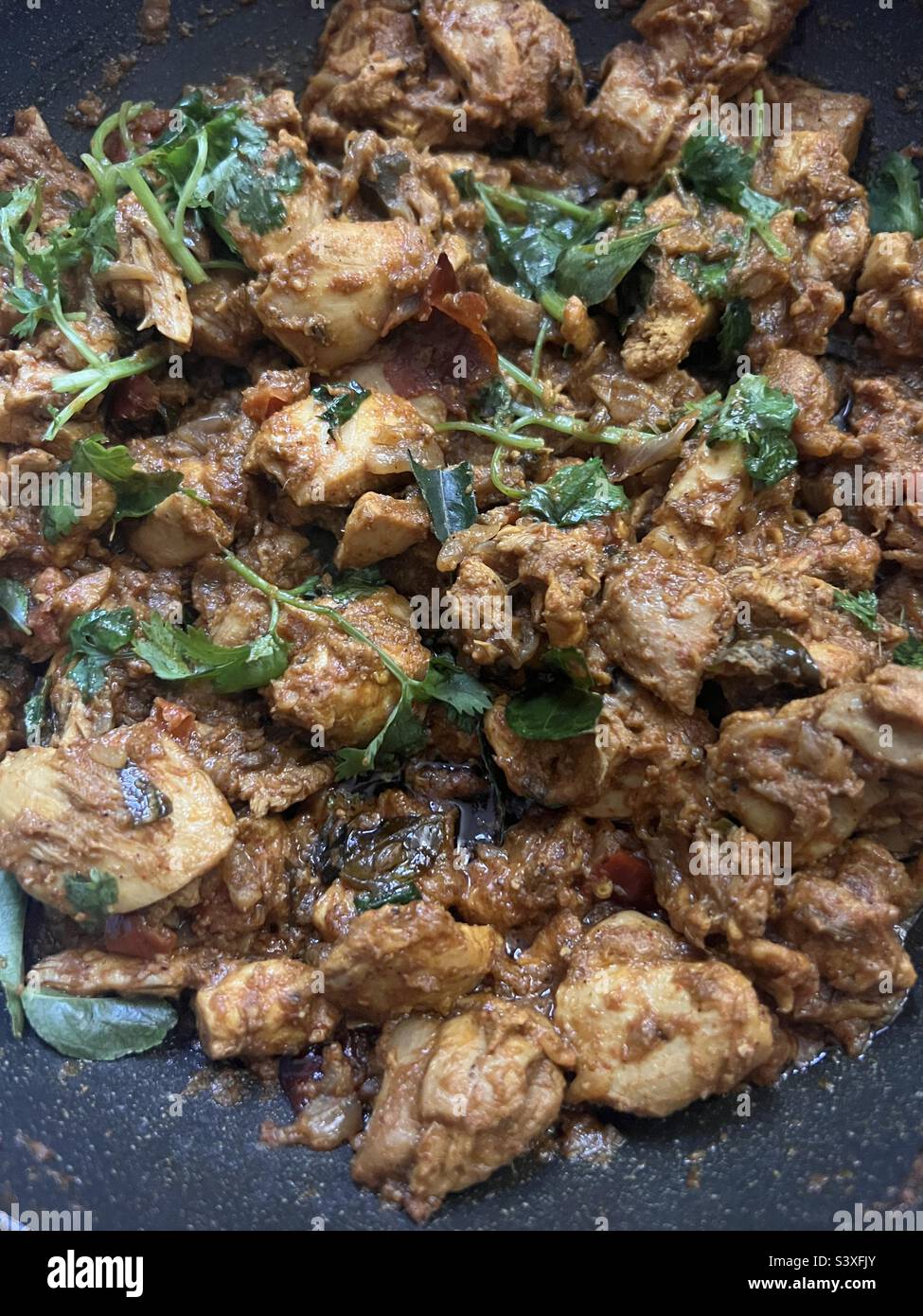 Chicken pepper fry Stock Photo Alamy