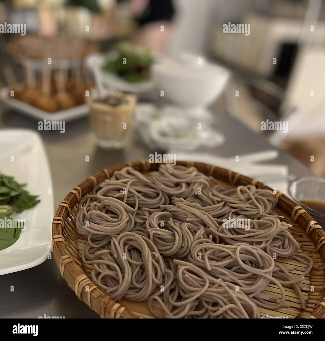 Japanese Soba noodle dinner - Smartphone Captured Stock Image