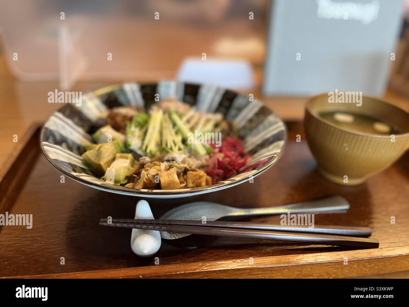 Buddha lunch( vegetarian) at Temple, Tokyo Japan - Smartphone Captured Stock Image