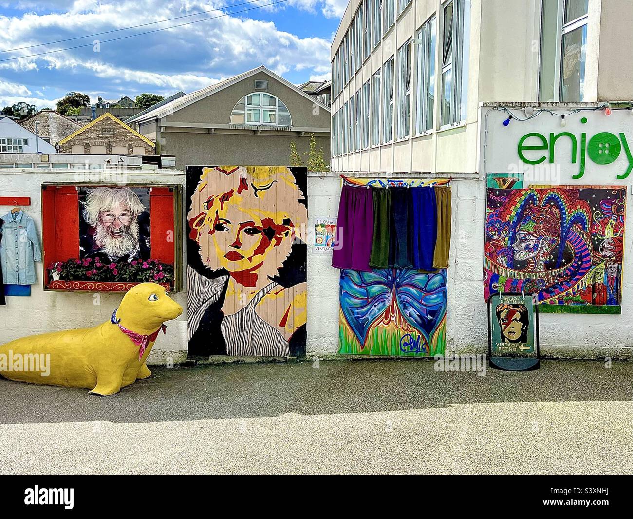 Street art in Cornish town Stock Photo Alamy