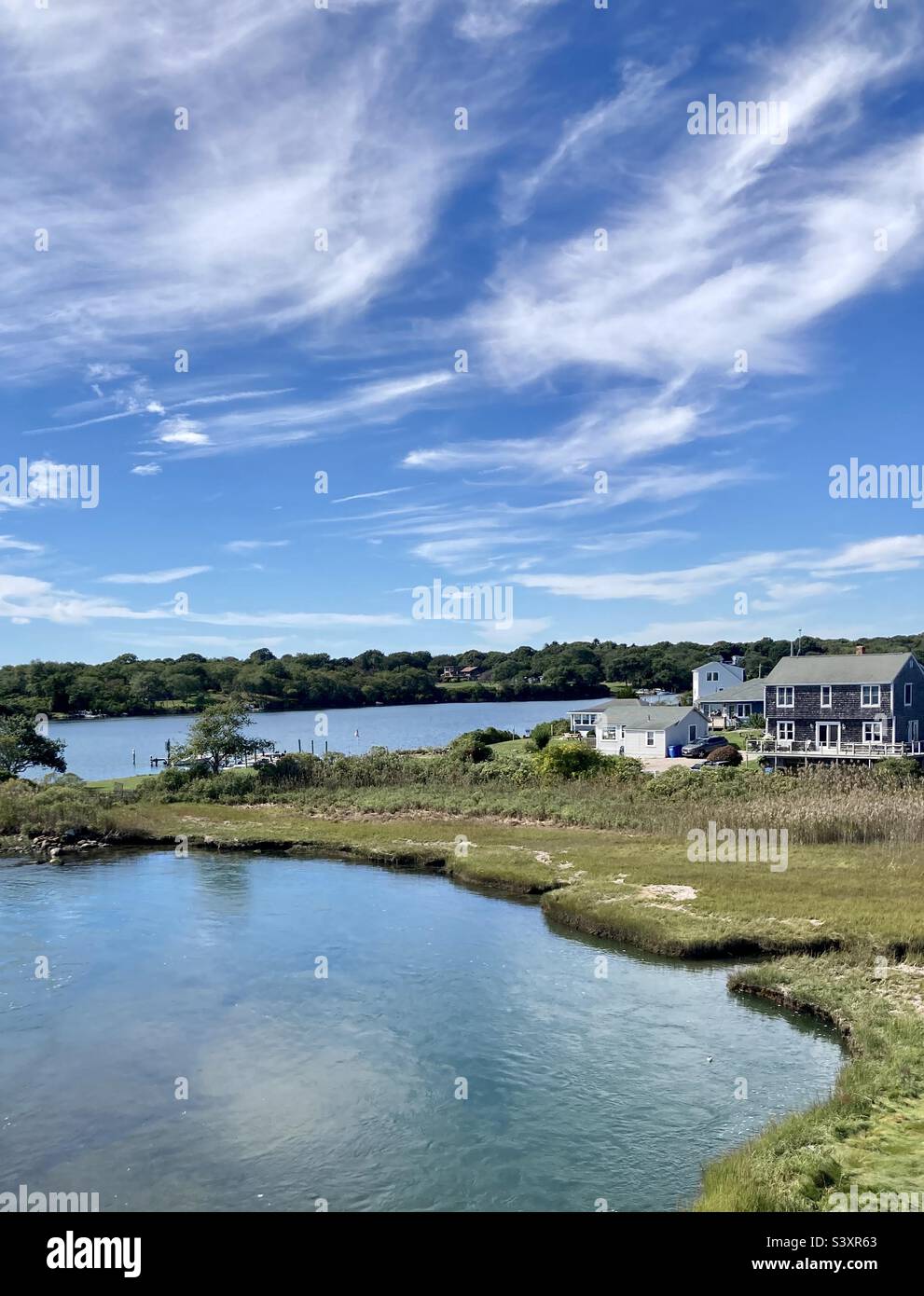 Overlooking the marsh in Westerly Rhode Island Stock Photo