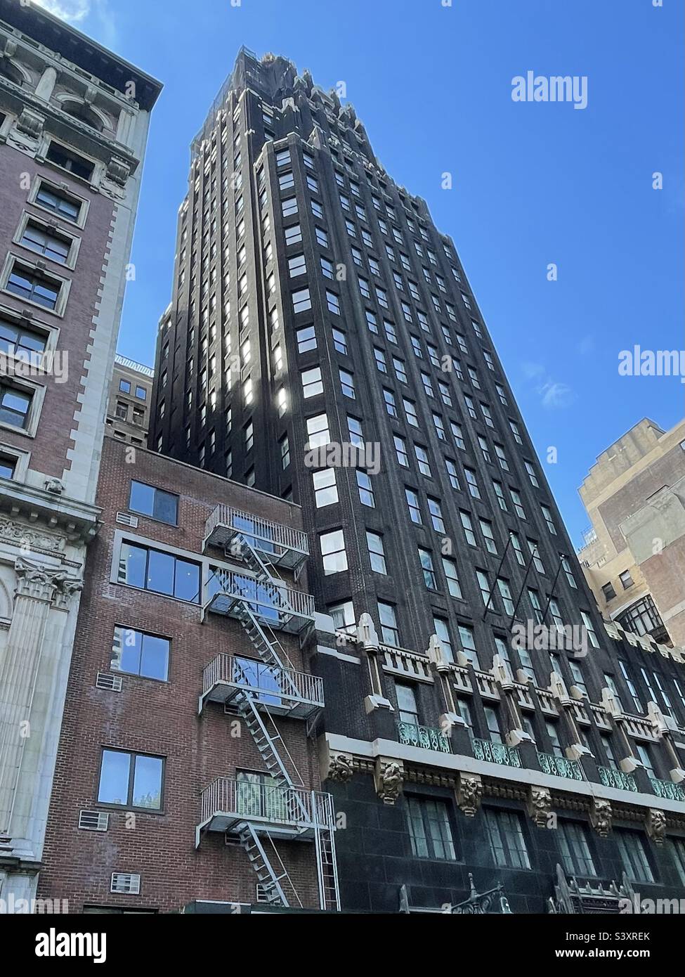 The Bryant Park Hotel was formerly The American Radiator Building in Manhattan, New York City, USA. - Smartphone Captured Stock Image