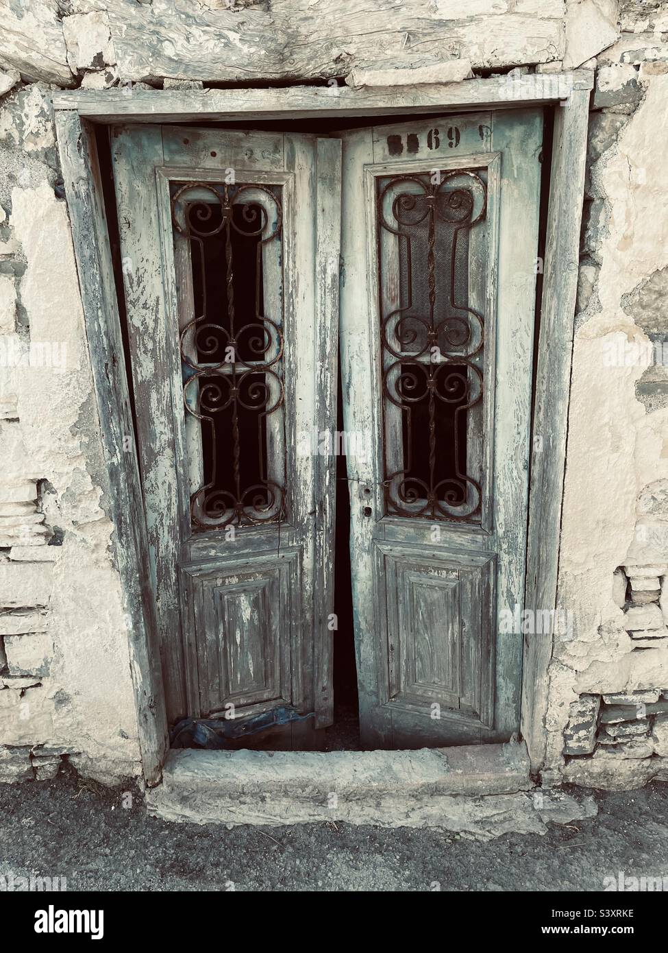 Old door in Kritinia / Rhodes (Alte Tür in Kritinia / Rhodos) Stock Photo
