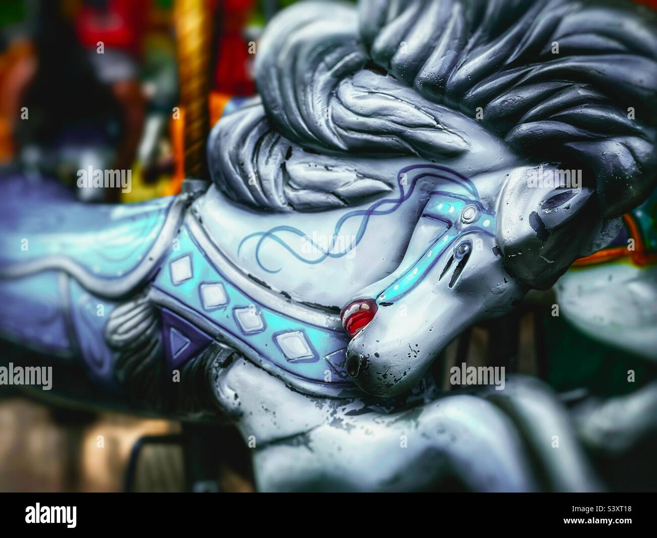 Carnival carousel horse with upswept mane - Smartphone Captured Stock Image