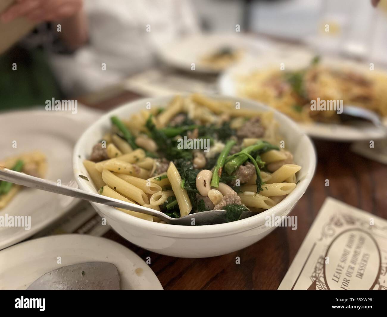 Pasta dish from Italian dinner - Smartphone Captured Stock Image