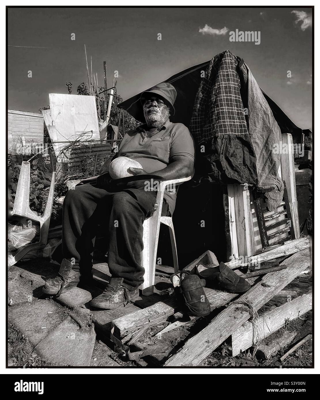 An elderly Jamaican gentleman. - Smartphone Captured Stock Image