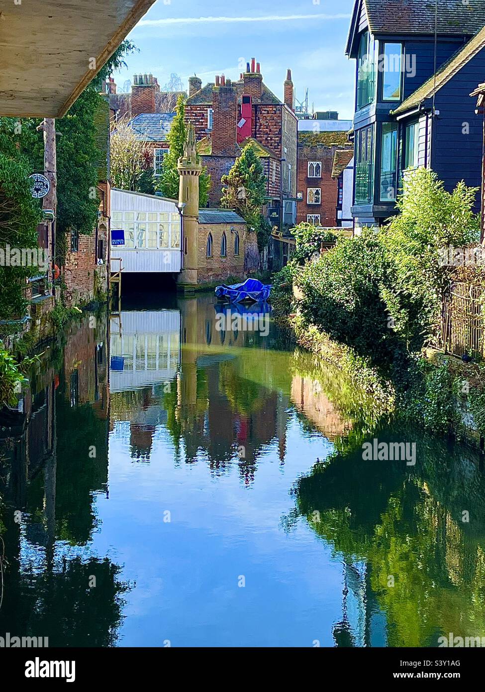 A beautiful river scene in salesbury Stock Photo