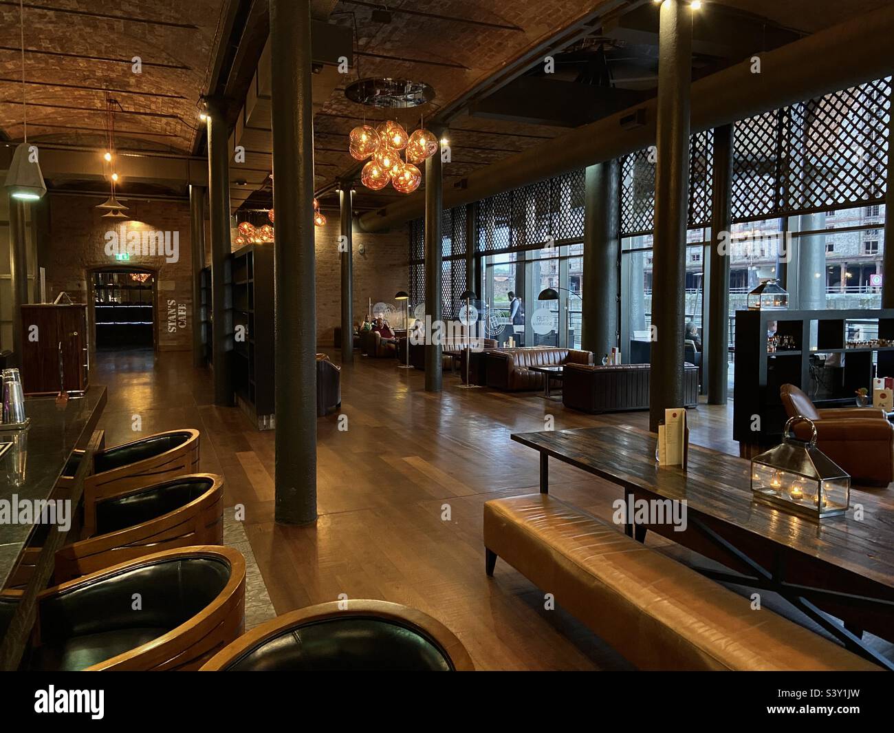 The Bar Area at the Titanic Hotel Liverpool Stock Photo Alamy