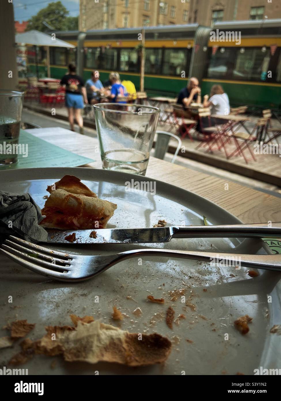 That was a good pizza - Smartphone Captured Stock Image