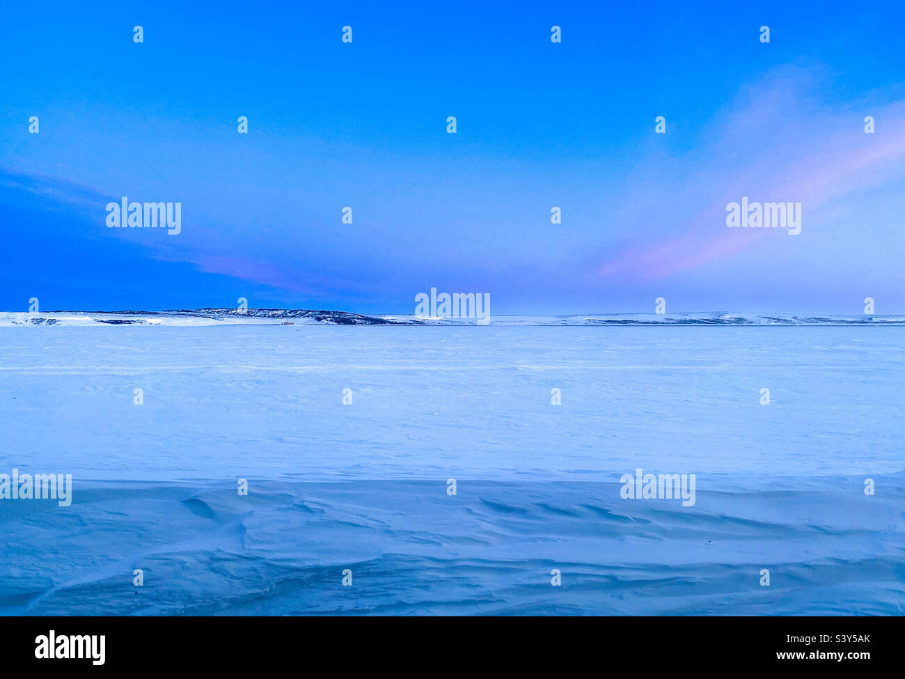 Arctic winter landscape. Kotzebue, Northwest Arctic Borough, Alaska, USA Stock Photo