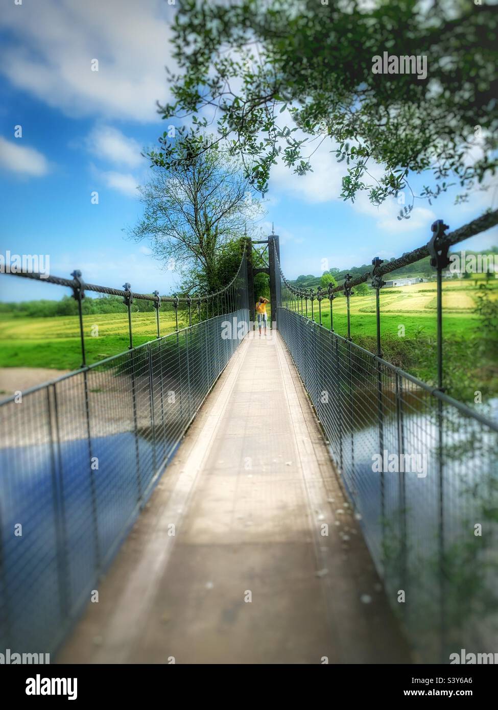 Footbridge over river Towy at Llandeilo - Smartphone Captured Stock Image