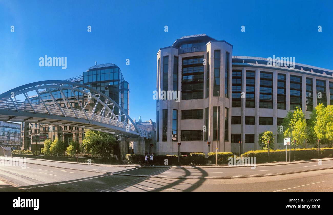 Panorama of Standard Life House and Anderson Strathern building (left