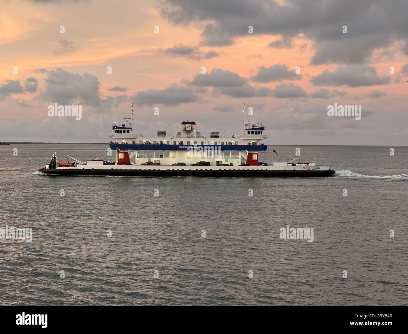 Galveston Ferry Terminal Bolivar Peninsula Stock Photo