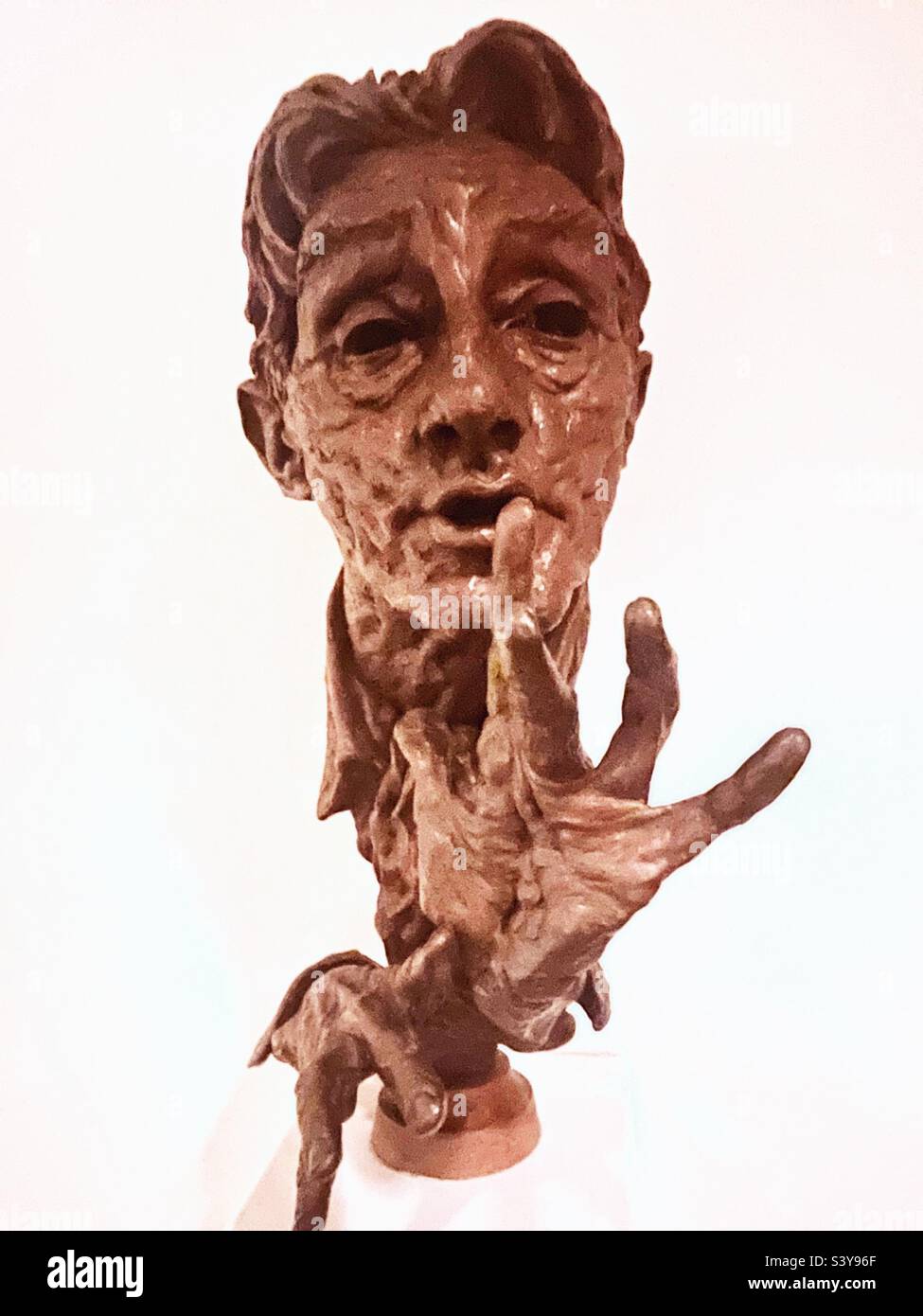 Sir John Barbirolli, sculpture, conductor and cellist. Giovanni Battista Barbirolli was born on 2 December 1899 in Southampton Row, Holborn, London within the sound of Bow Bells so he is a cockney - Smartphone Captured Stock Image