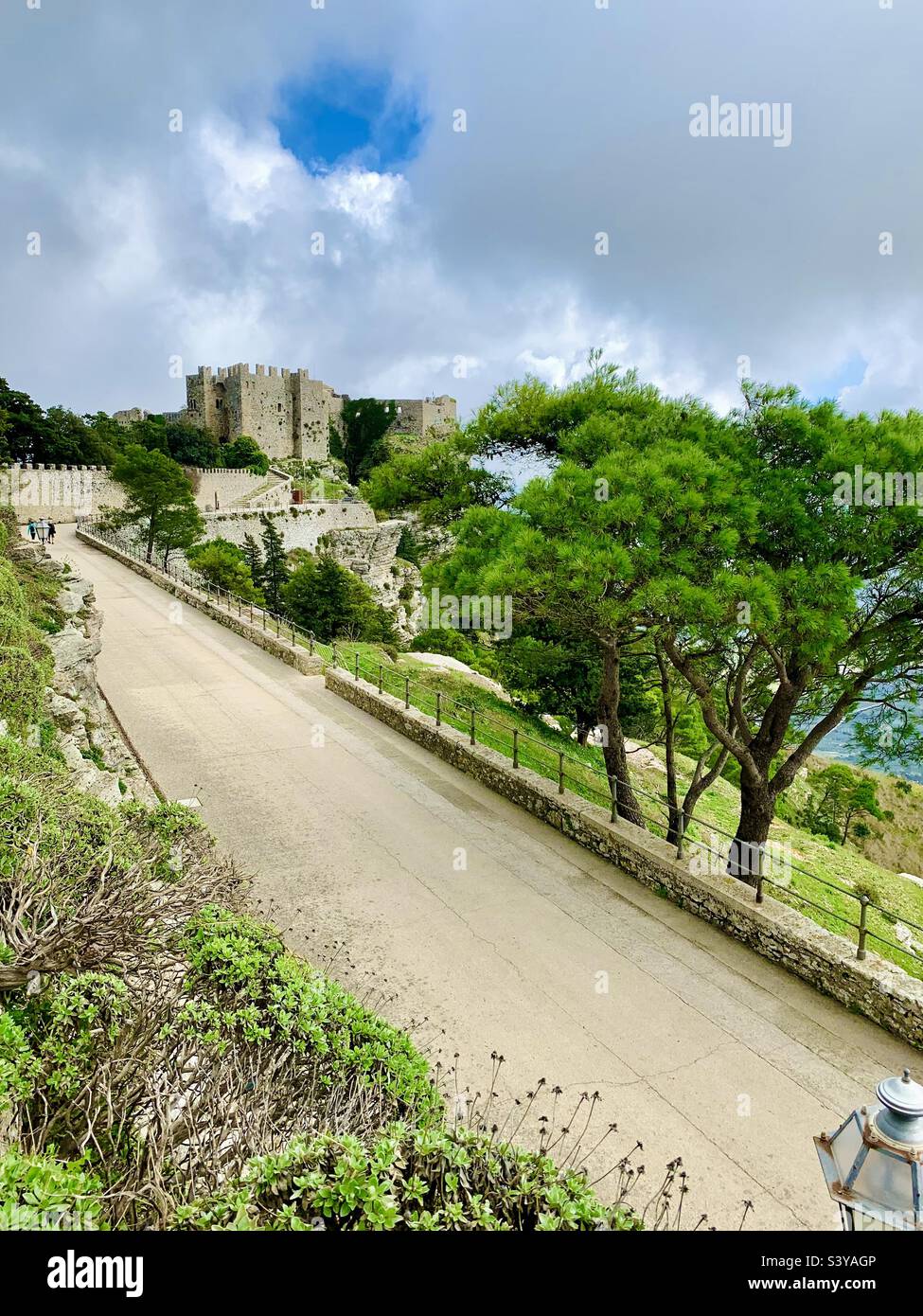 Castello di Venere, Castle of Venus, at the medieval hill top town of Erice, Trapani, Sicily, Italy. - Smartphone Captured Stock Image