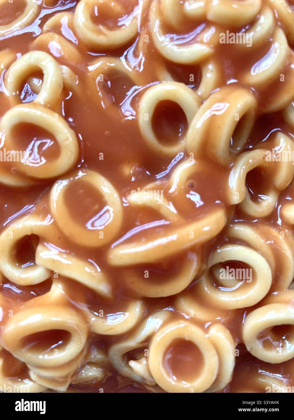 Spaghetti hoops Stock Photo