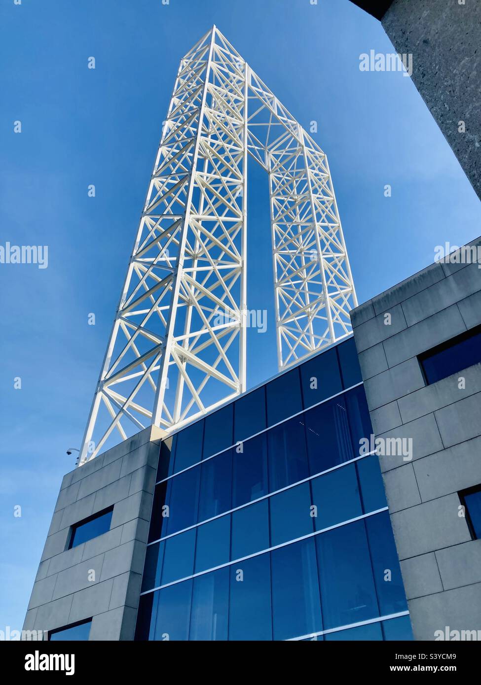 Artistic architectural structure appropriately named the sky gate. - Smartphone Captured Stock Image