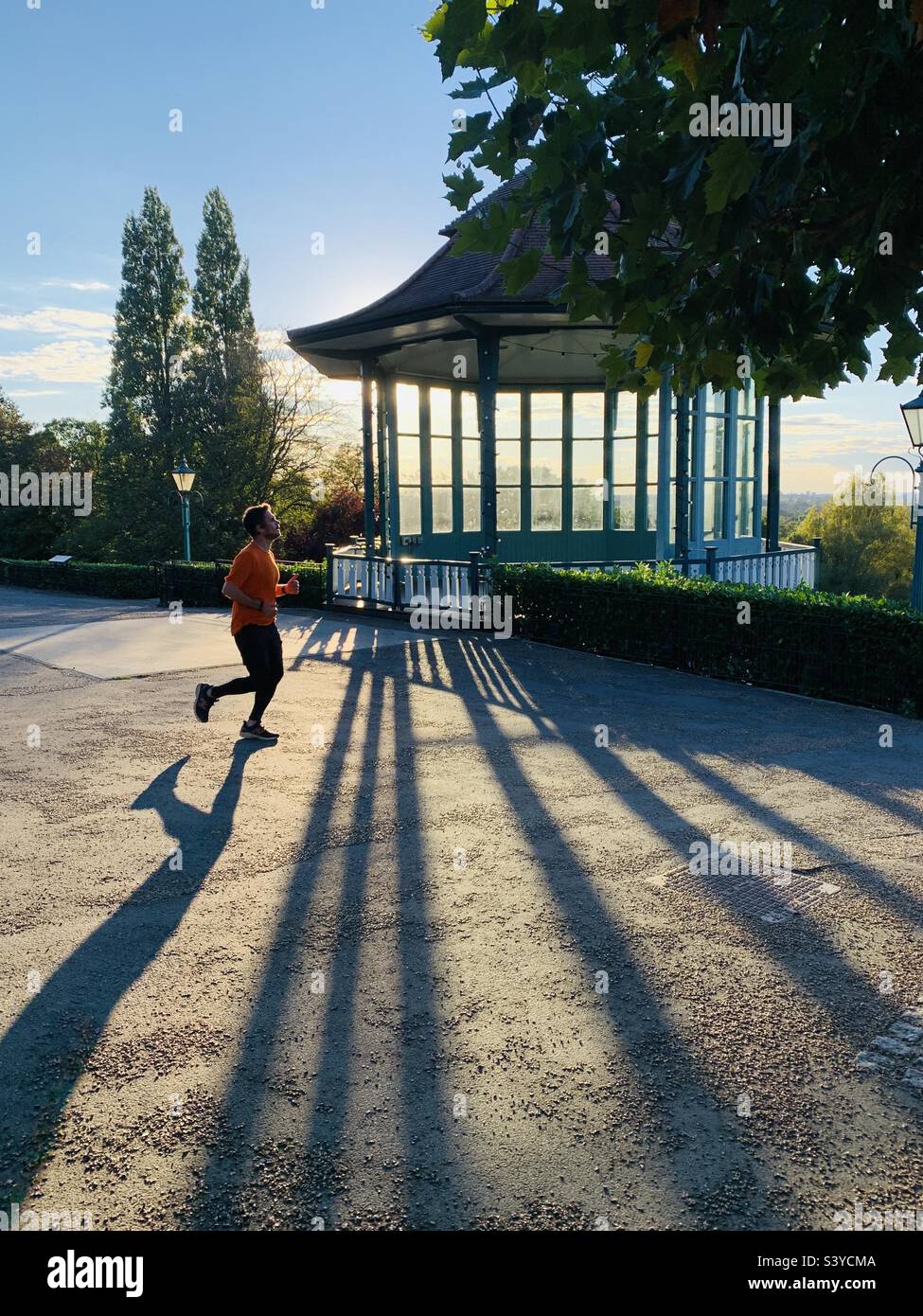 Runner at the horniman London park - Smartphone Captured Stock Image