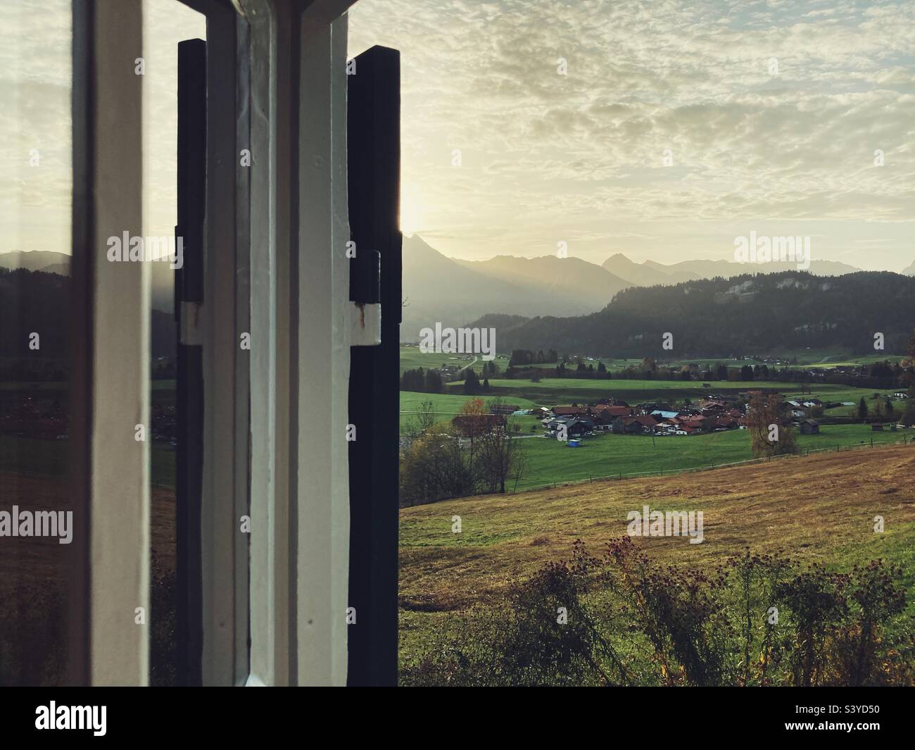 Window overlooking the Oberallgäu, Germany - Smartphone Captured Stock Image