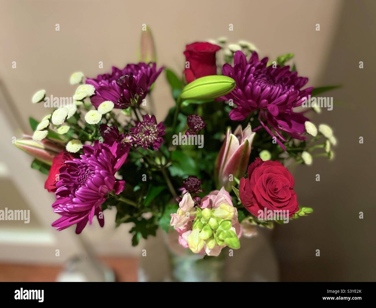 Bouquet of flowers in a vase Stock Photo