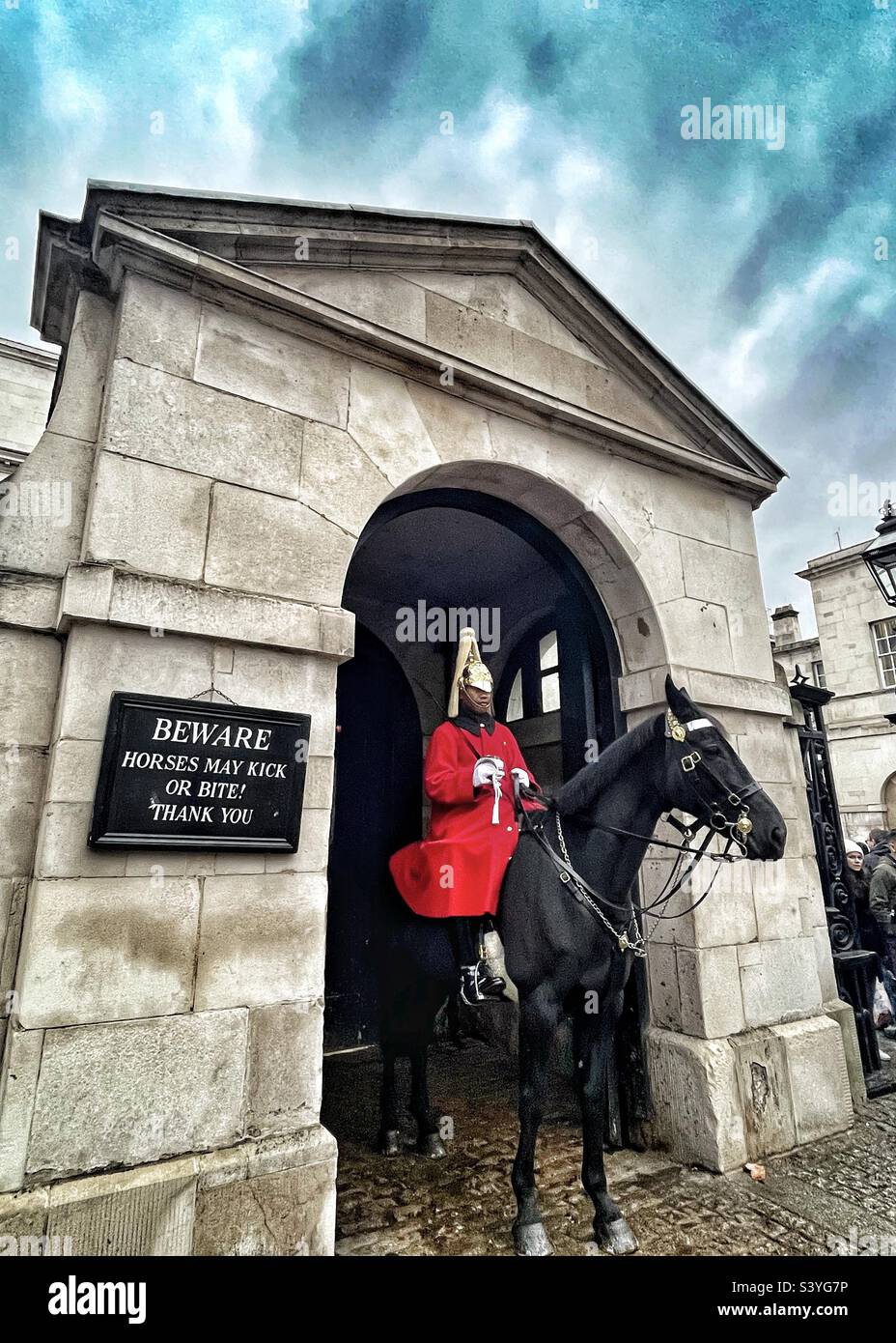 The King's Life Guard is conducted by soldiers of the Household Cavalry