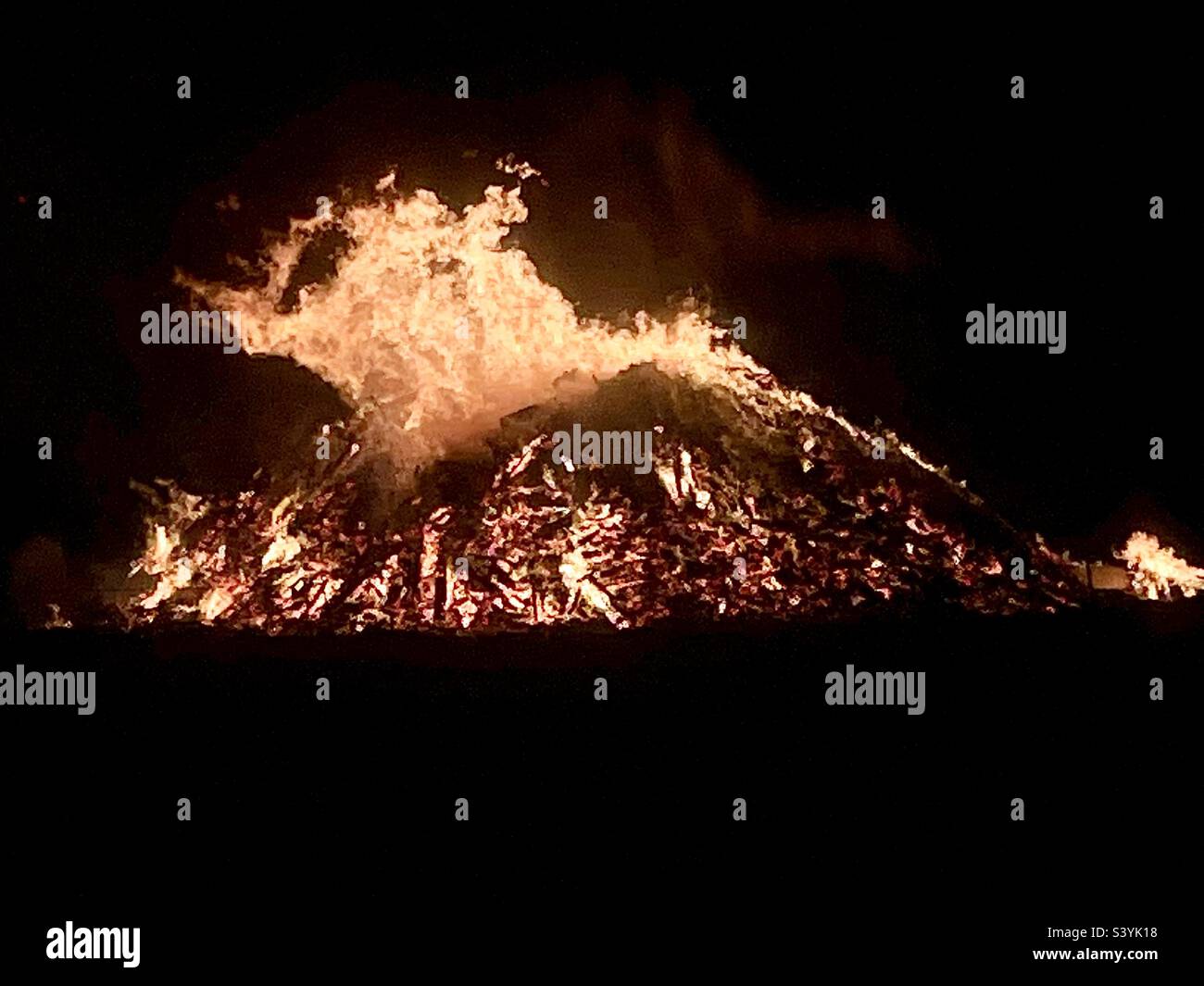 A great bonfire . - Smartphone Captured Stock Image