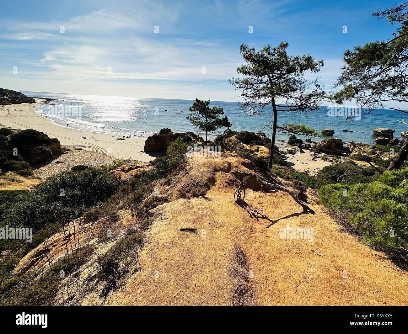 View of Praia da Oura beach - Smartphone Captured Stock Image