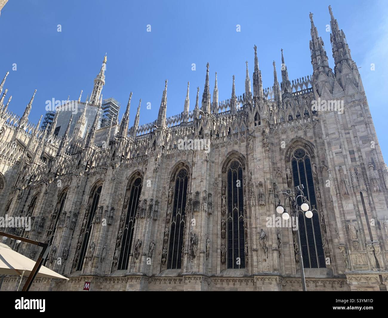 Facade of Milan Cathedral (Duomo), Italy, on a sunny summer’s day - Smartphone Captured Stock Image