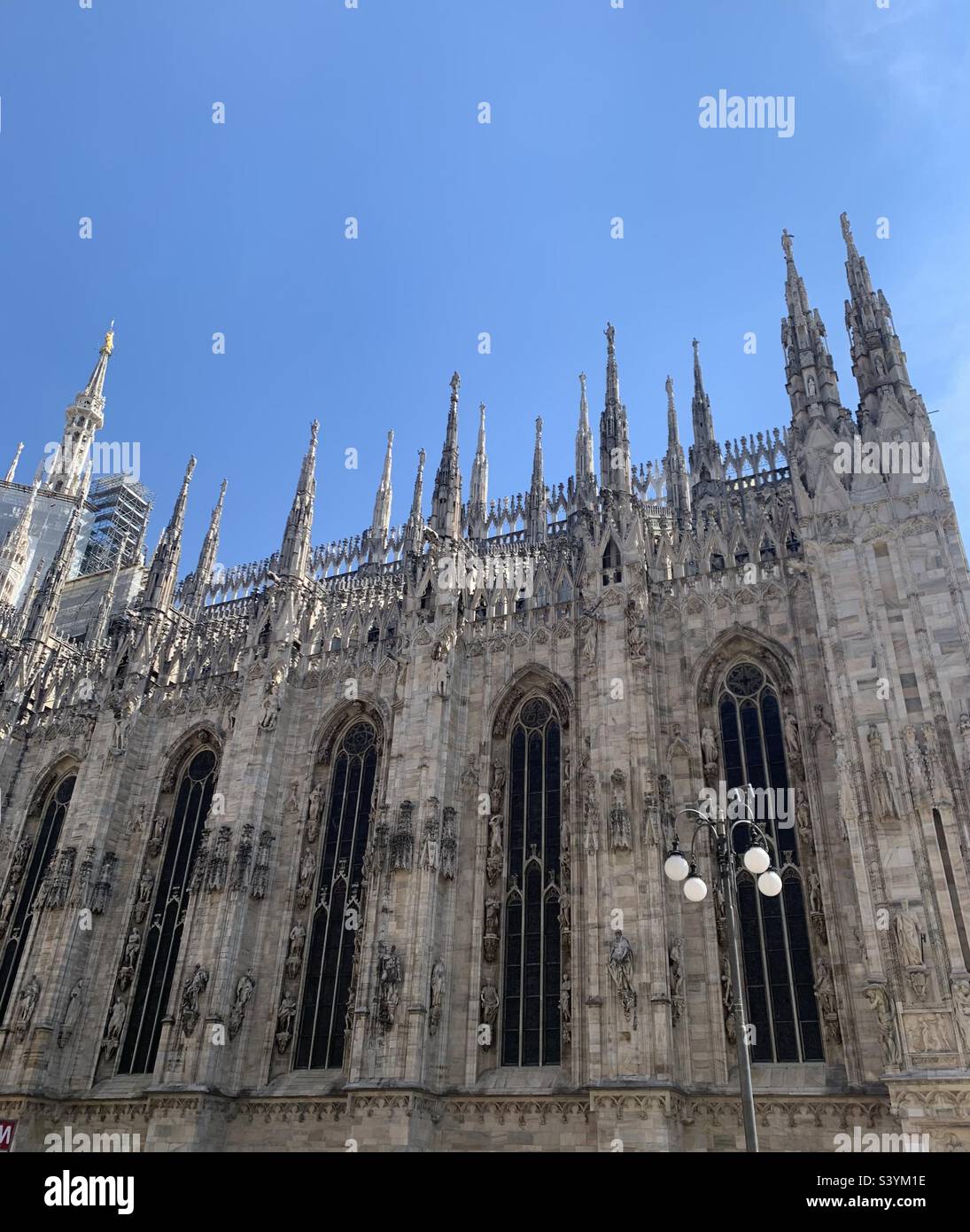 Facade of Milan Cathedral (Duomo), Italy, on a sunny summer’s day - Smartphone Captured Stock Image