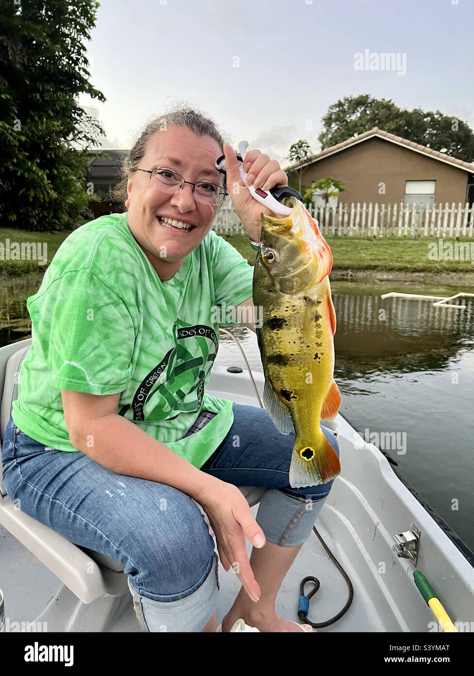 Peacock bass catch/release fishing Stock Photo Alamy