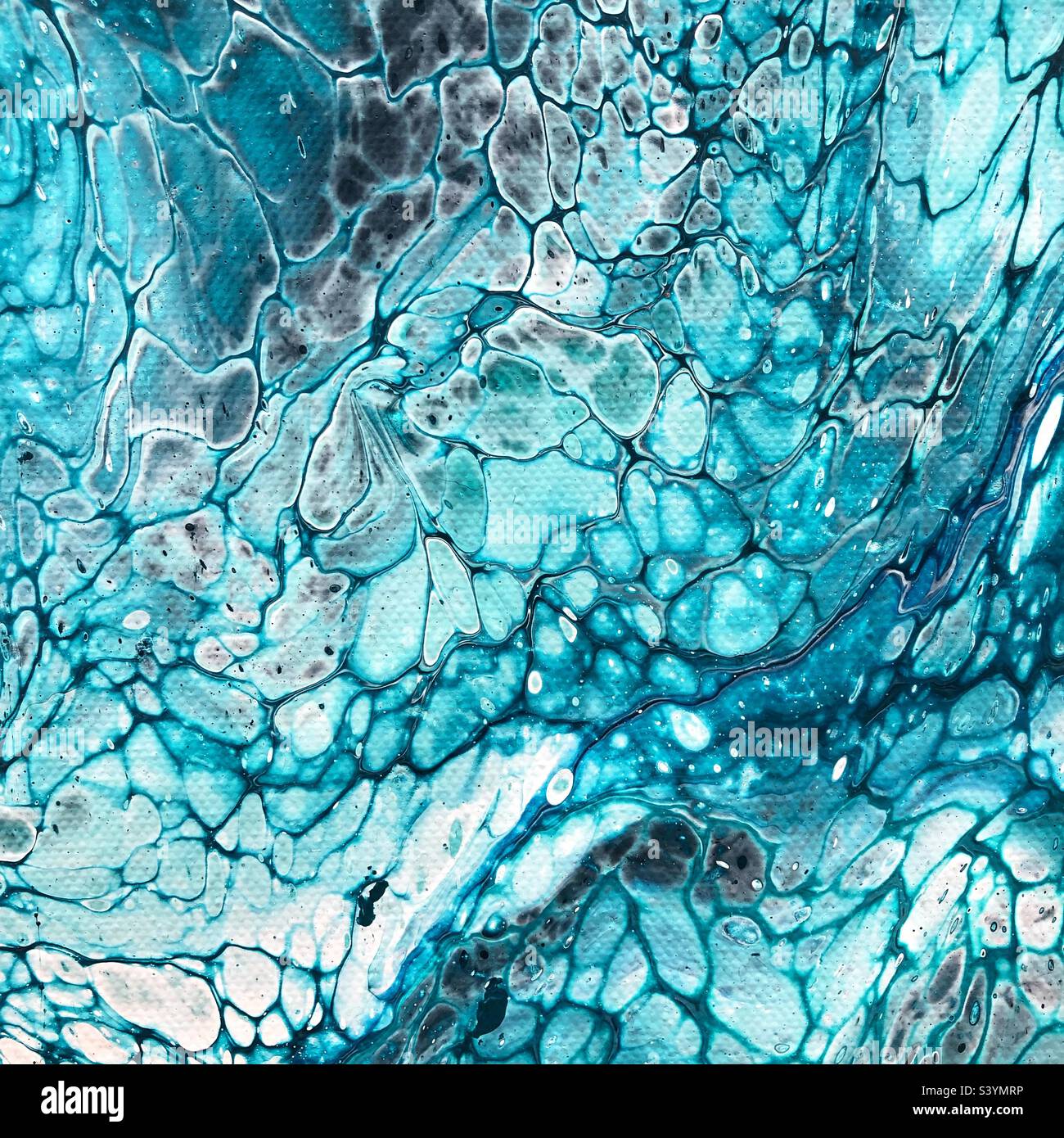 Blue painted abstract background Stock Photo