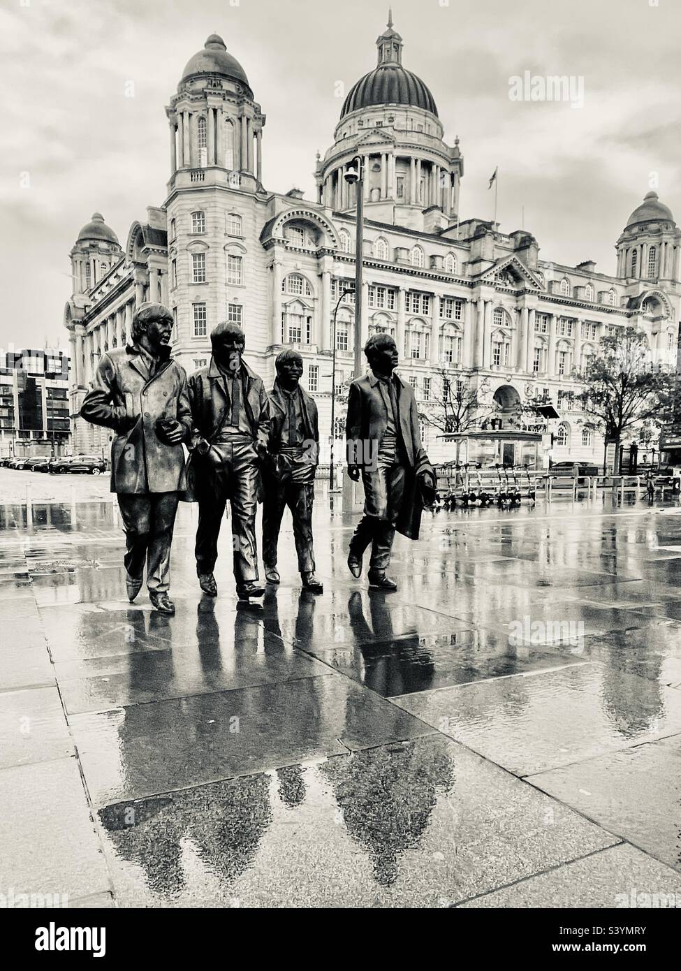 Beatles Statue, Pier Head, Liverpool, L3 1BY Stock Photo