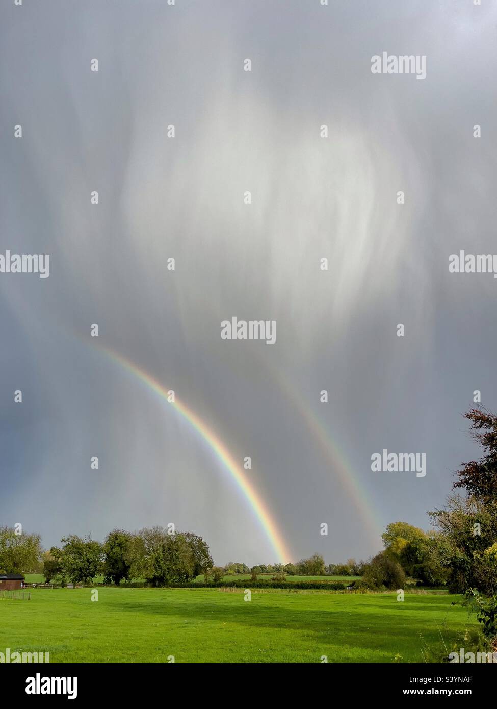 Double rainbow - Smartphone Captured Stock Image