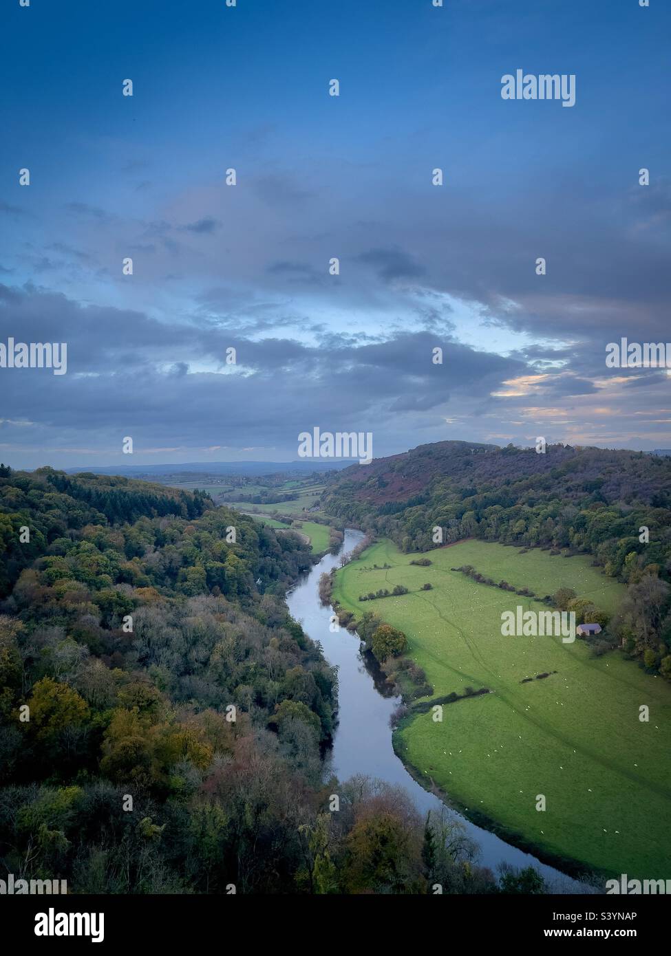 View of the River Wye from Symonds Yat Rock - Smartphone Captured Stock Image View of the River Wye from Symonds Yat Rock - Smartphone Captured Stock Image