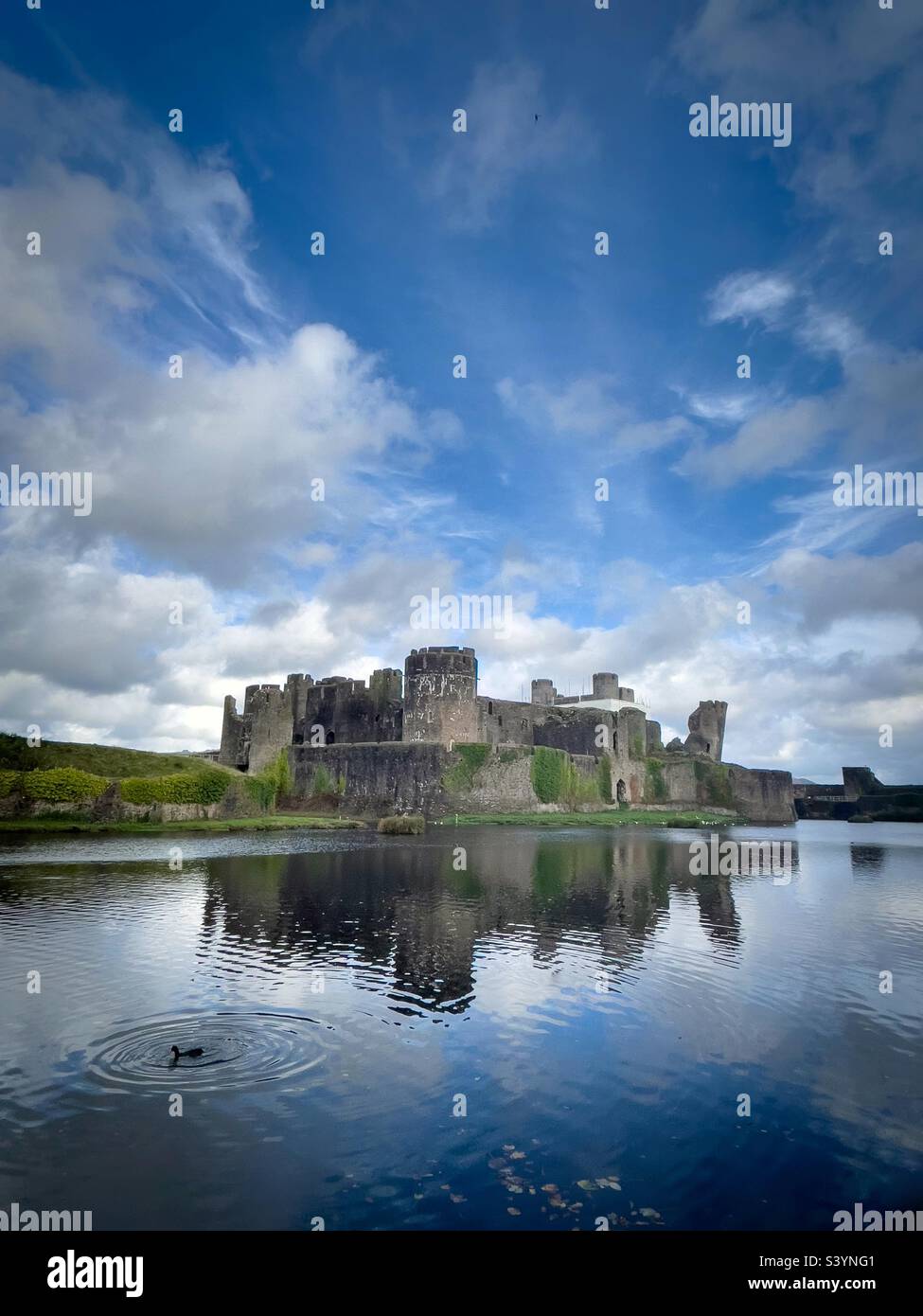 Caerphilly castle, Glamorgan. Wales - Smartphone Captured Stock Image