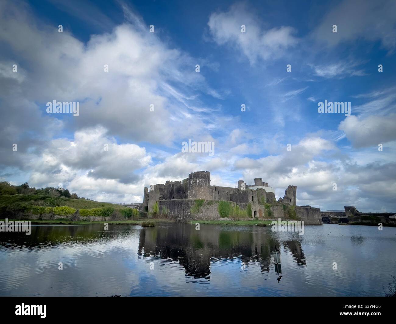 Caerphilly castle - Smartphone Captured Stock Image