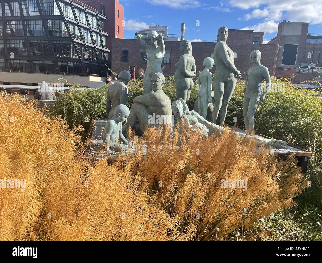 Art sculpture along the High Line in New York City, USA - Smartphone Captured Stock Image