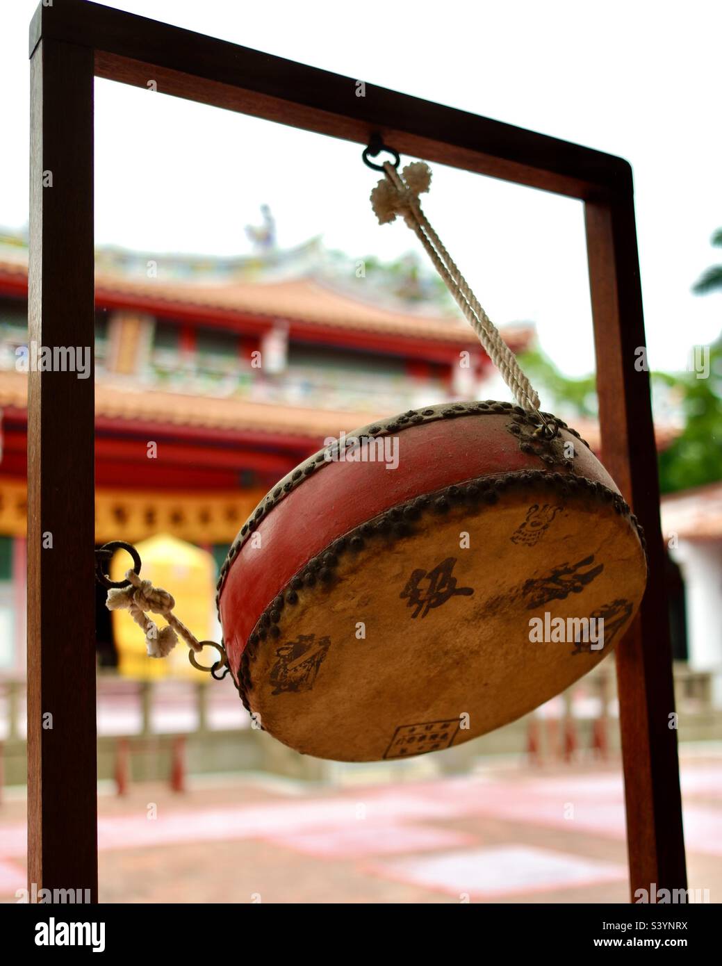 Chinese music instrument at the temple Stock Photo