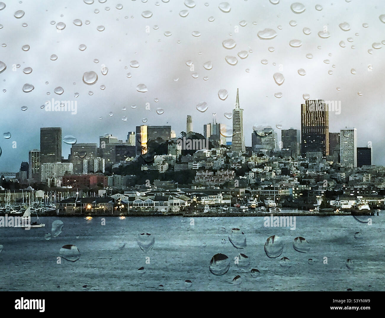 San Francisco in the rain - Smartphone Captured Stock Image
