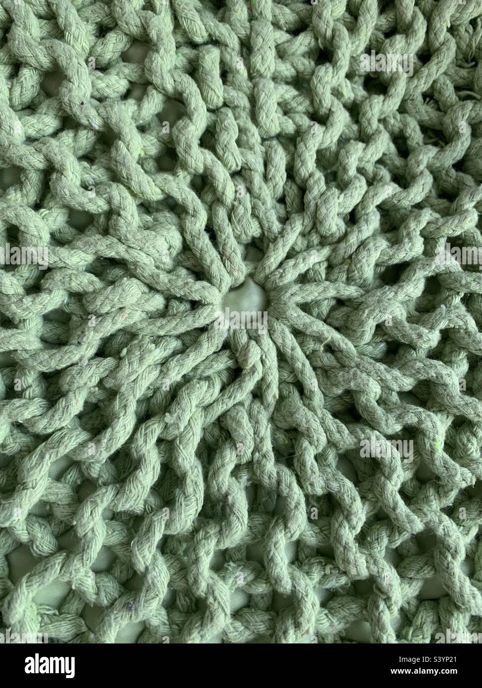 Close up image of green knitted fabric - Smartphone Captured Stock Image