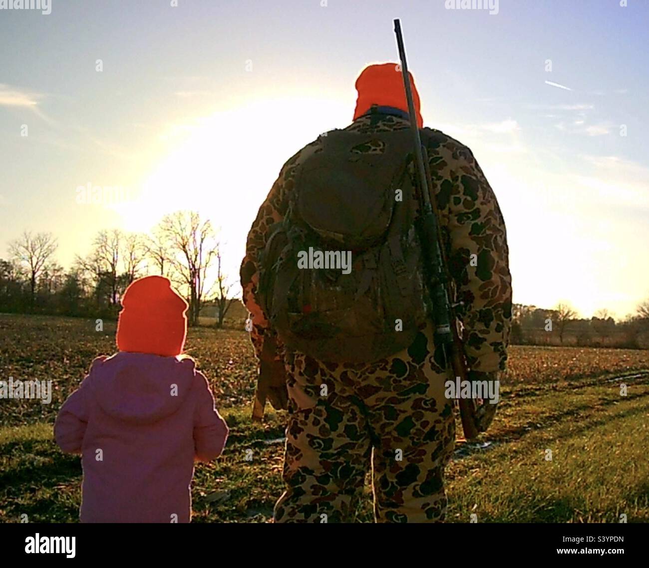 Daddy daughter hunting Stock Photo Alamy