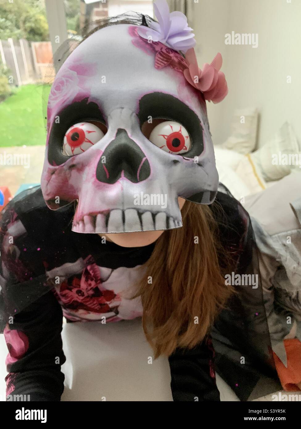 Child’s skeleton Halloween costume - Smartphone Captured Stock Image